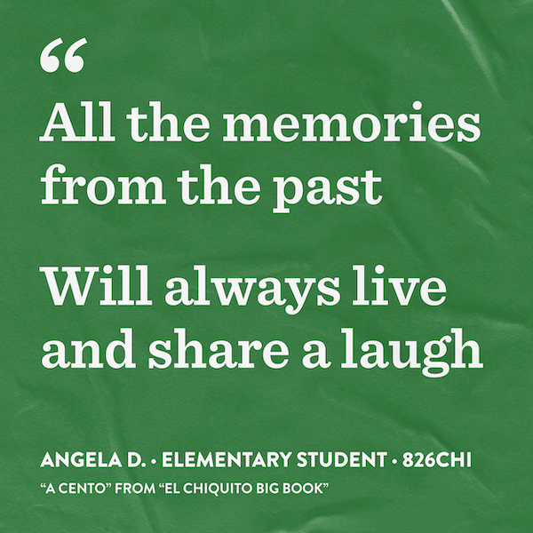 Student quote that says, "All the memories from the past/ Will alway as live and share a laugh."