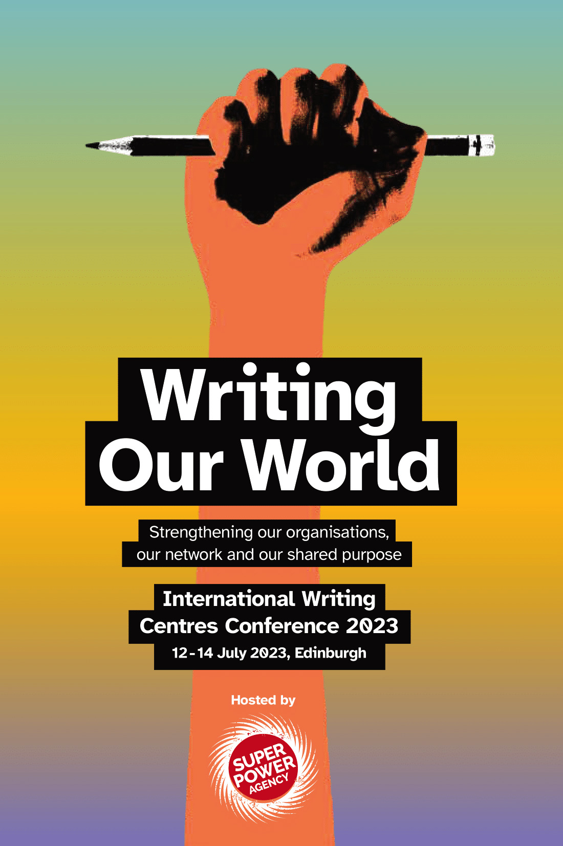 Poster that says Writing Our World